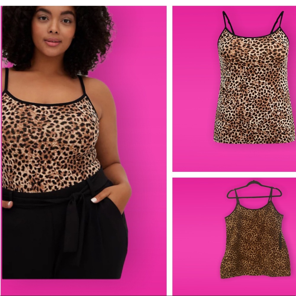 Torrid Cami Size 5X Leopard Print Foxy Scoop Neck Plus Tank Top Tee